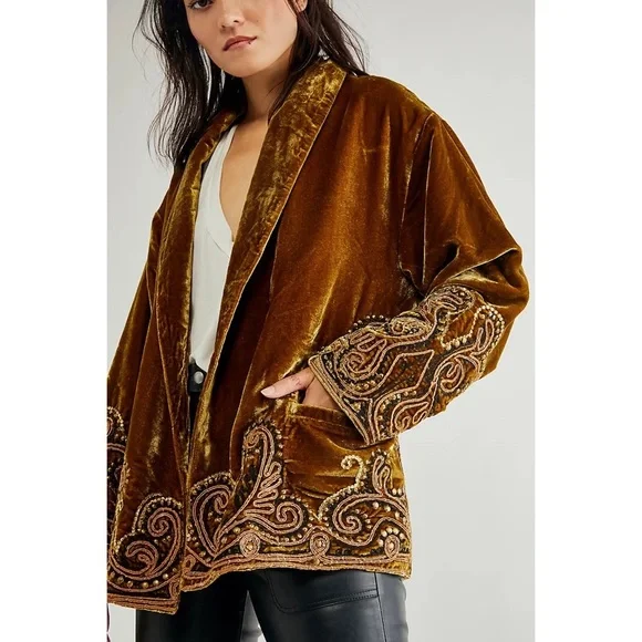 NWT Free People Starlight Velvet Jacket - Picture 12 of 14